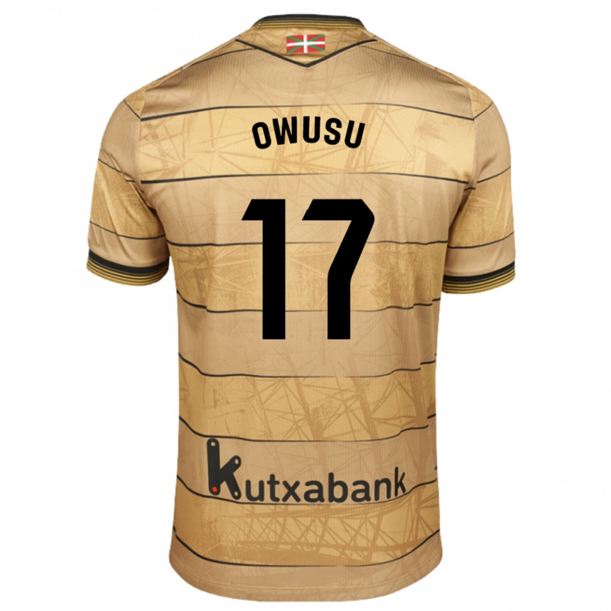 Kids Football Jacqueline Owusu #17 Brown Away Jersey 2024/25 T-Shirt Uk