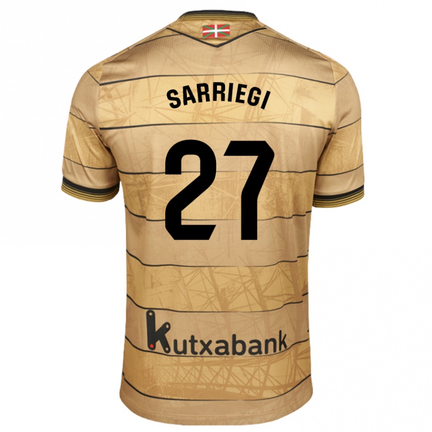 Kids Football Nora Sarriegi #27 Brown Away Jersey 2024/25 T-Shirt Uk