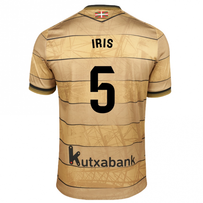 Kids Football Iris Arnaiz Gil #5 Brown Away Jersey 2024/25 T-Shirt Uk