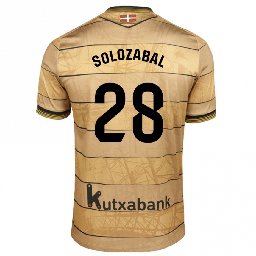 Kids Football Malen Solozabal Ibarra #28 Brown Away Jersey 2024/25 T-Shirt Uk