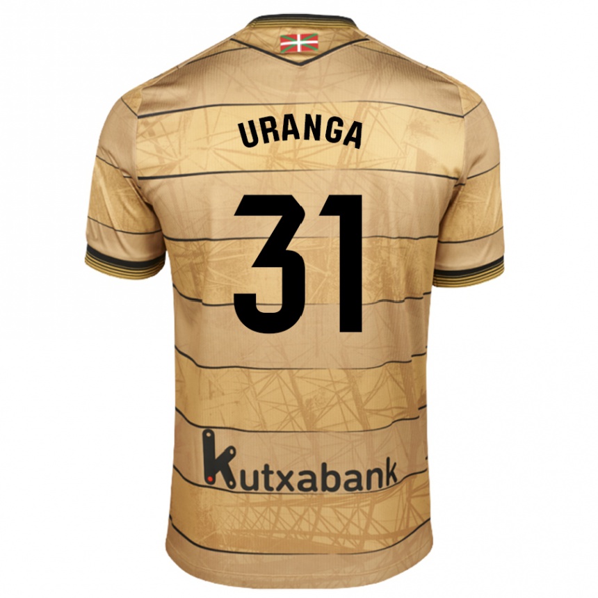 Kids Football Haizea Uranga Agirre #31 Brown Away Jersey 2024/25 T-Shirt Uk