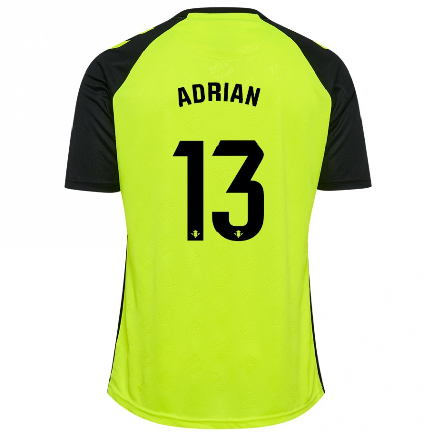 Kids Football Adrian #13 Fluorescent Yellow Black Away Jersey 2024/25 T-Shirt Uk