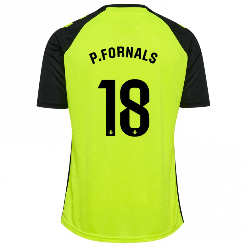 Kids Football Pablo Fornals #18 Fluorescent Yellow Black Away Jersey 2024/25 T-Shirt Uk