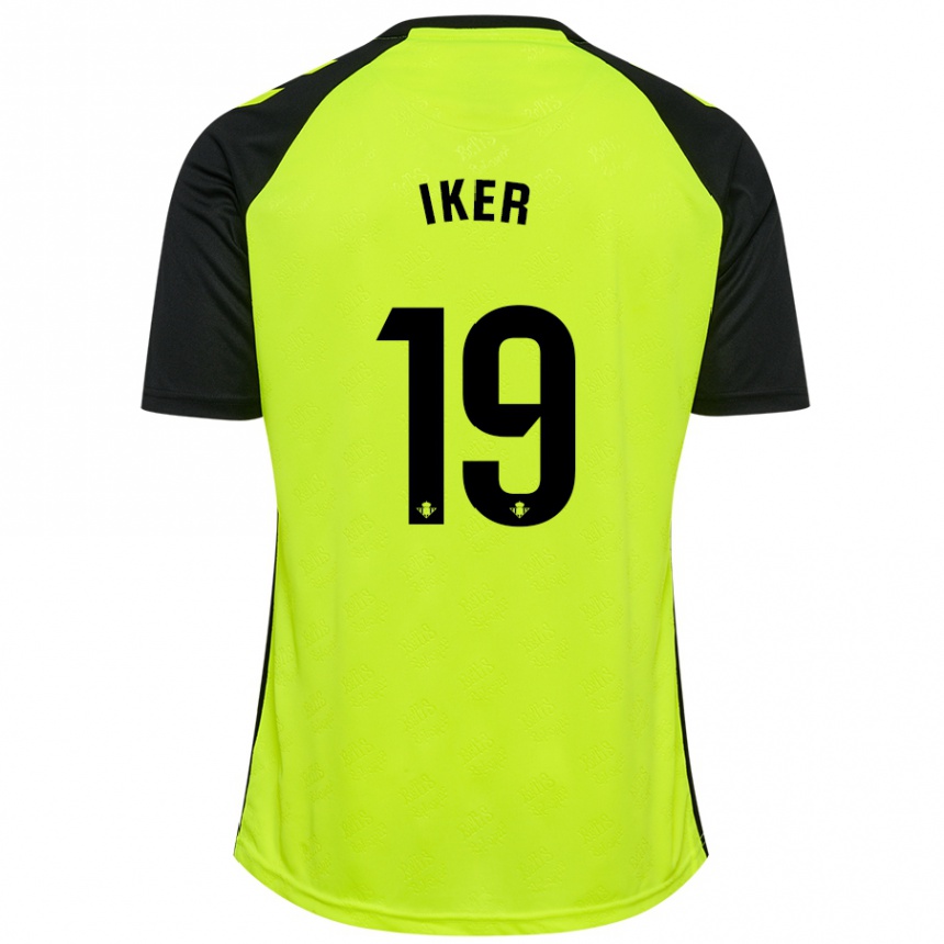 Kids Football Iker Losada #19 Fluorescent Yellow Black Away Jersey 2024/25 T-Shirt Uk