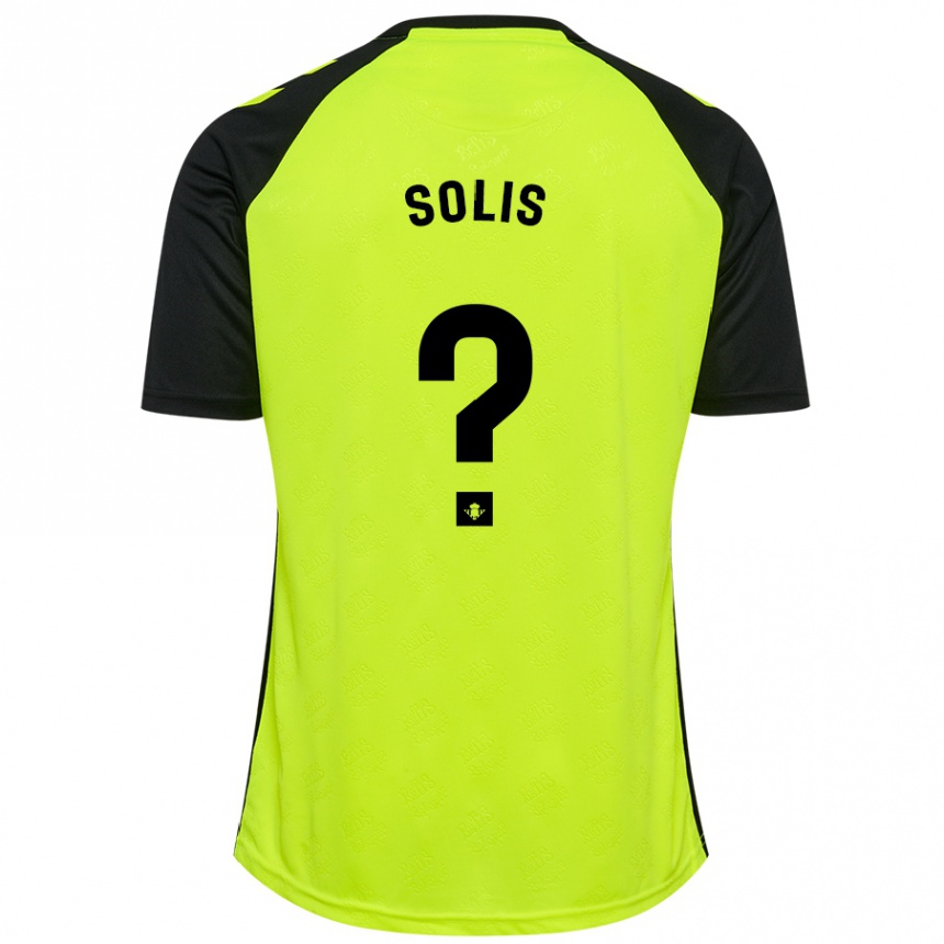 Kids Football Marcos Solís #0 Fluorescent Yellow Black Away Jersey 2024/25 T-Shirt Uk