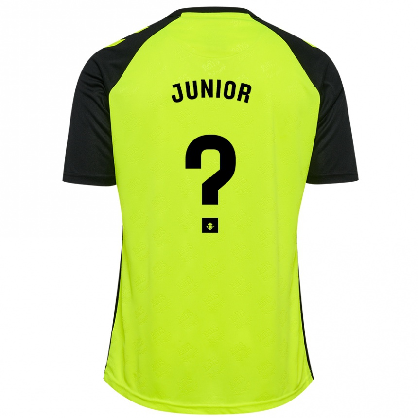 Kids Football Clute Junior #0 Fluorescent Yellow Black Away Jersey 2024/25 T-Shirt Uk