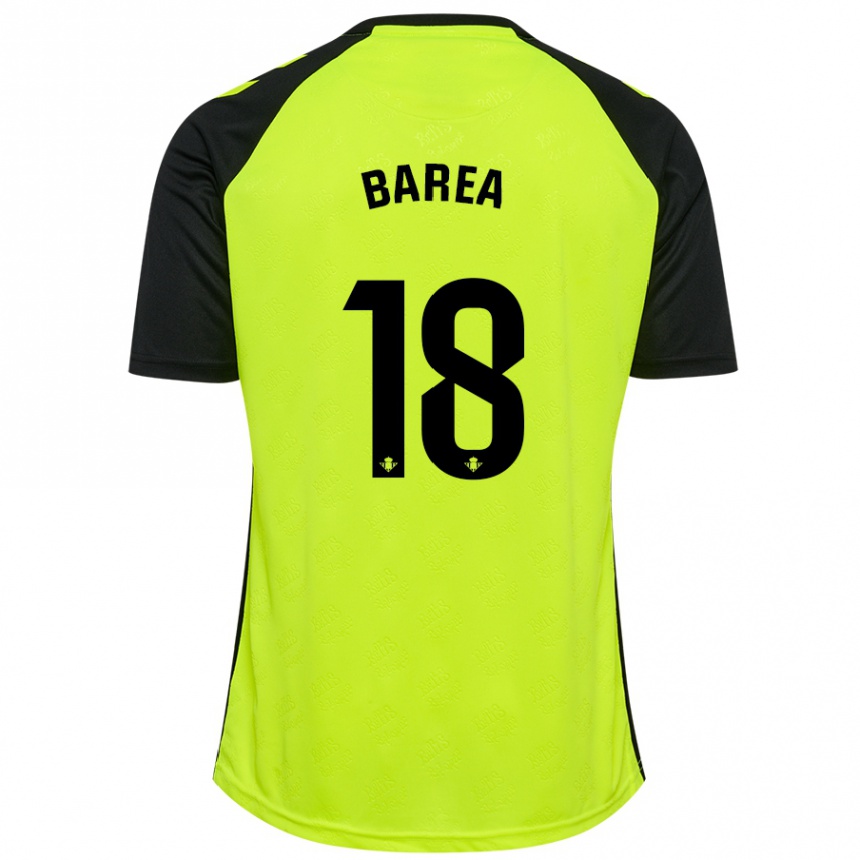 Kids Football Ismael Barea #18 Fluorescent Yellow Black Away Jersey 2024/25 T-Shirt Uk