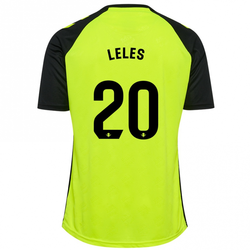 Kids Football María De Los Ángeles Carrión Egido #20 Fluorescent Yellow Black Away Jersey 2024/25 T-Shirt Uk