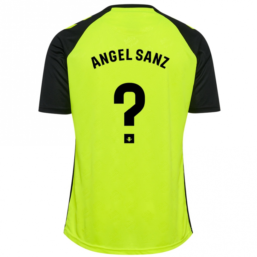 Kids Football Miguel Ángel Sanz #0 Fluorescent Yellow Black Away Jersey 2024/25 T-Shirt Uk