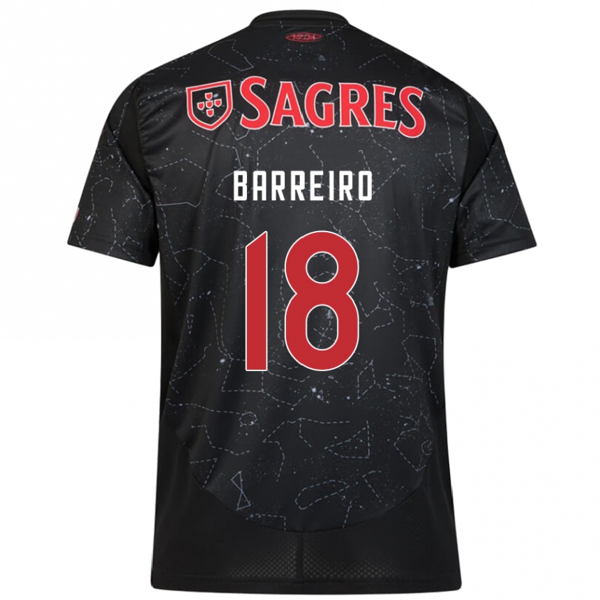 Kids Football Leandro Barreiro #18 Black Red Away Jersey 2024/25 T-Shirt Uk