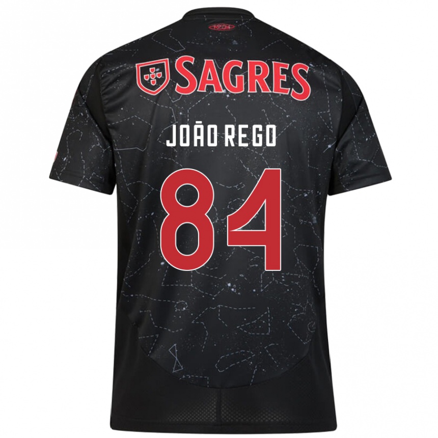 Kids Football João Rêgo #84 Black Red Away Jersey 2024/25 T-Shirt Uk