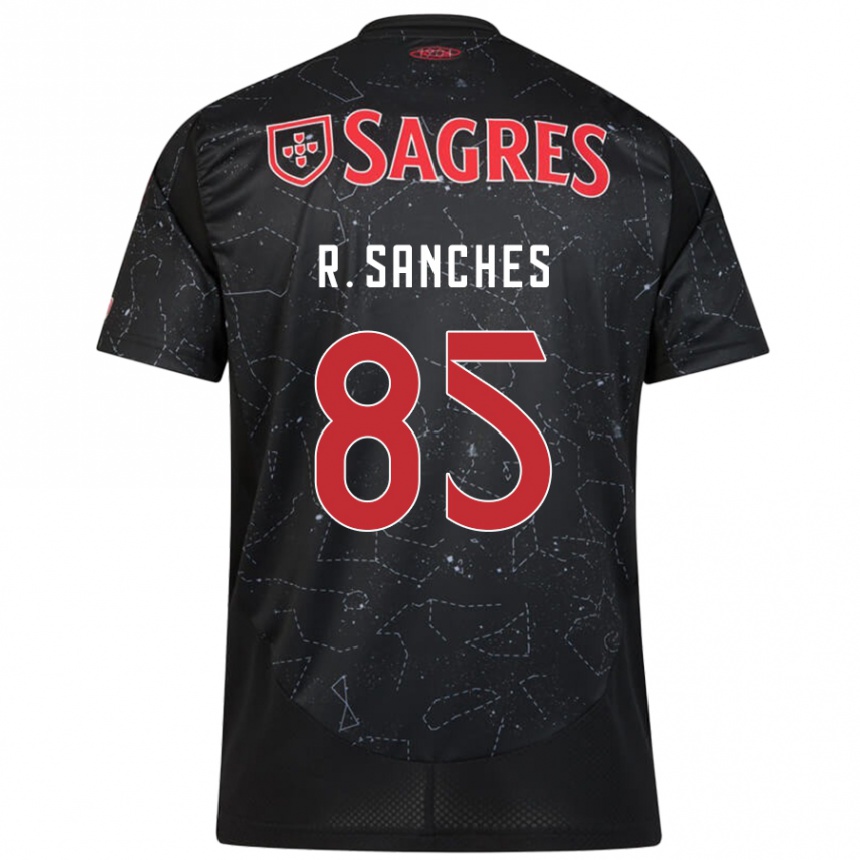 Kids Football Renato Sanches #85 Black Red Away Jersey 2024/25 T-Shirt Uk