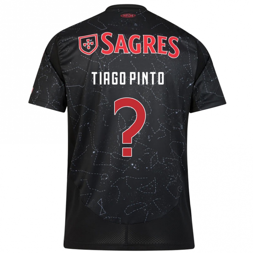 Kids Football Tiago Pinto #0 Black Red Away Jersey 2024/25 T-Shirt Uk