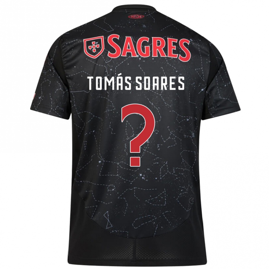 Kids Football Tomás Soares #0 Black Red Away Jersey 2024/25 T-Shirt Uk