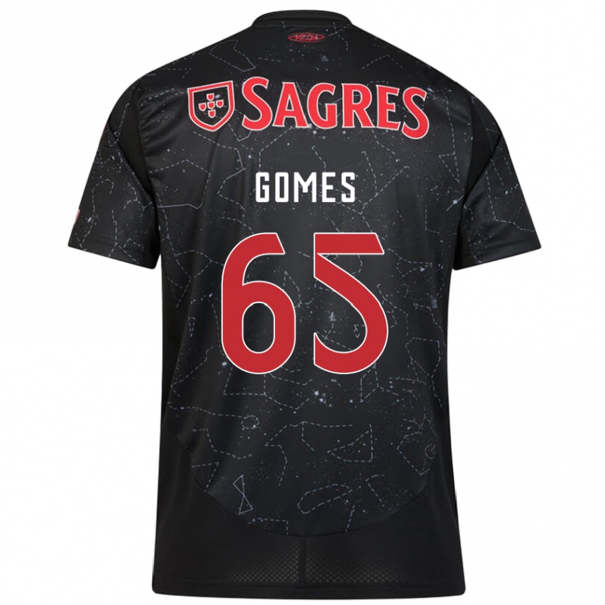 Kids Football André Gomes #65 Black Red Away Jersey 2024/25 T-Shirt Uk