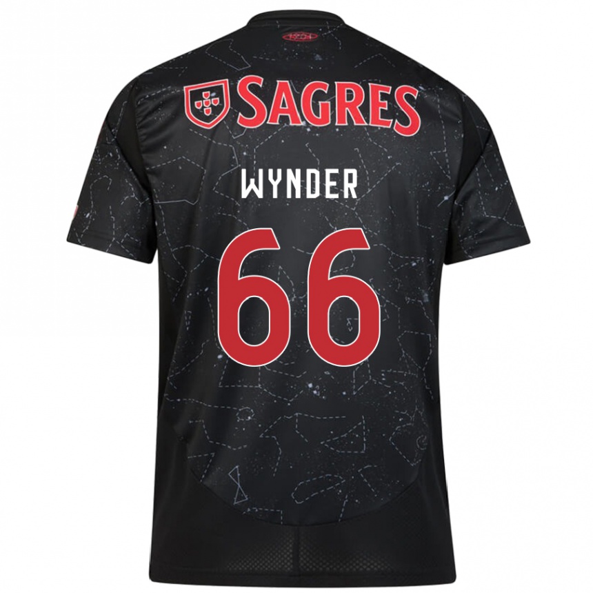 Kids Football Joshua Wynder #66 Black Red Away Jersey 2024/25 T-Shirt Uk