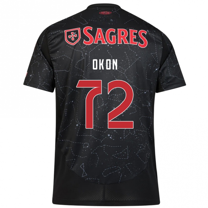 Kids Football Paul Okon #72 Black Red Away Jersey 2024/25 T-Shirt Uk