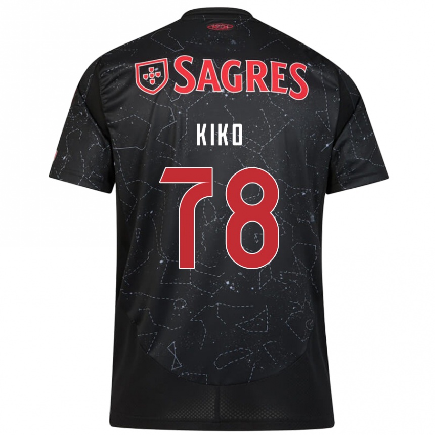 Kids Football Kiko #78 Black Red Away Jersey 2024/25 T-Shirt Uk