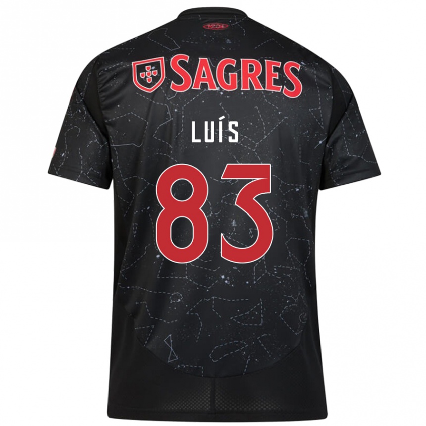 Kids Football Rafael Luís #83 Black Red Away Jersey 2024/25 T-Shirt Uk