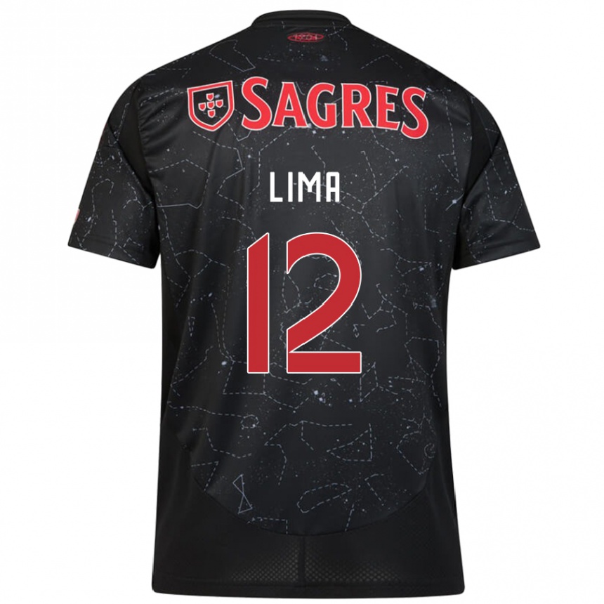 Kids Football Thaís Lima #12 Black Red Away Jersey 2024/25 T-Shirt Uk