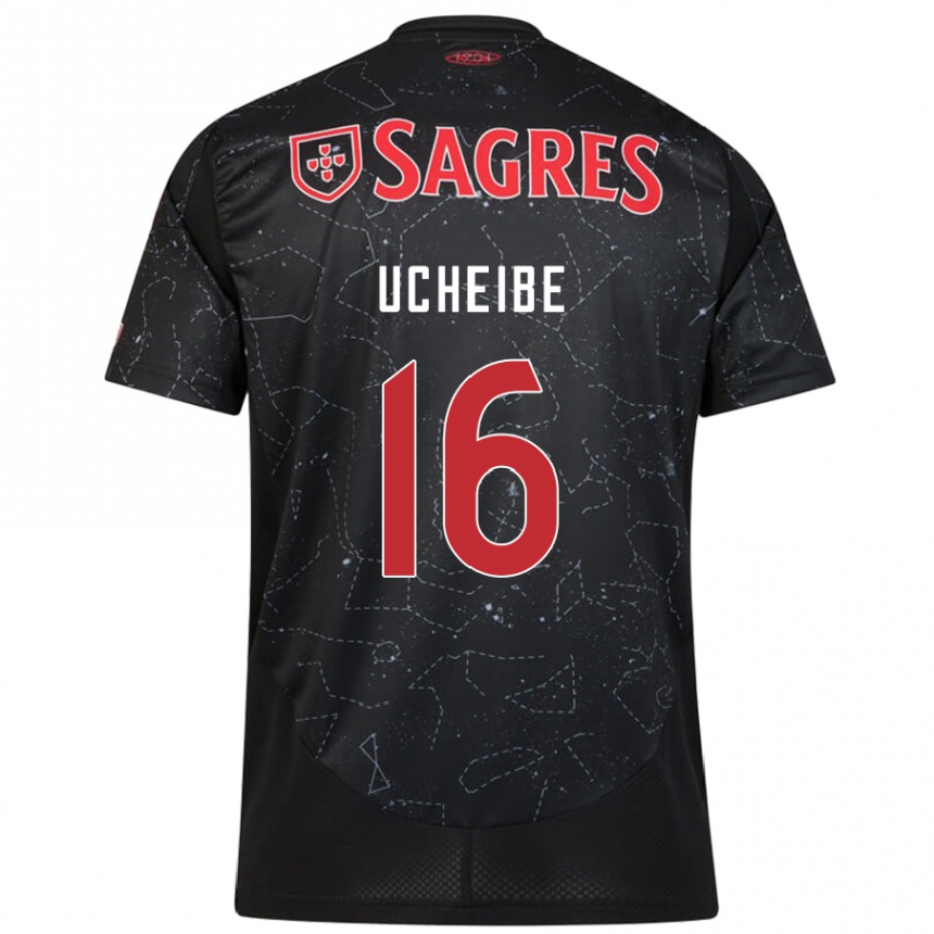 Kids Football Christy Ucheibe #16 Black Red Away Jersey 2024/25 T-Shirt Uk