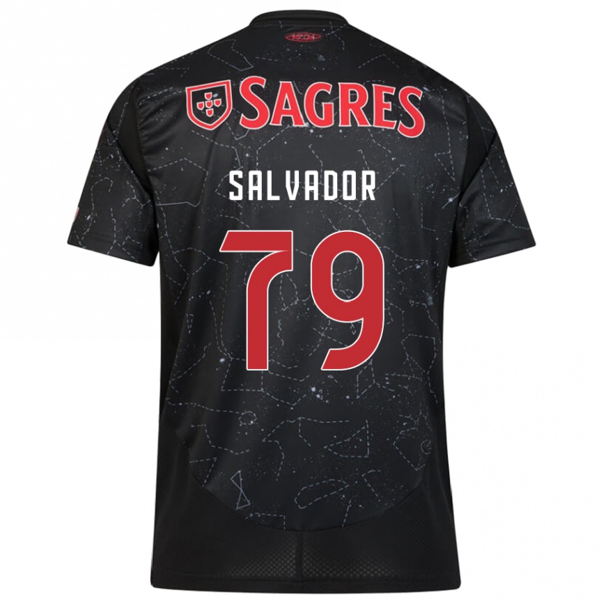 Kids Football Marta Salvador #79 Black Red Away Jersey 2024/25 T-Shirt Uk