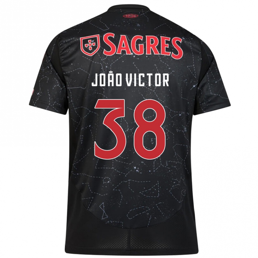 Kids Football João Victor #38 Black Red Away Jersey 2024/25 T-Shirt Uk