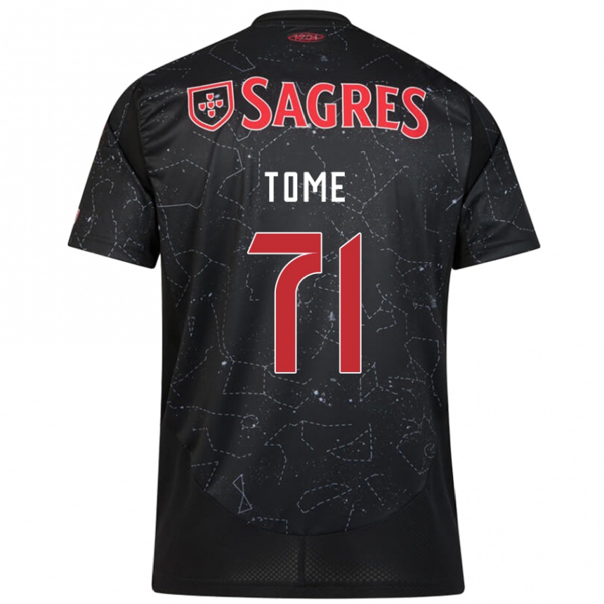 Kids Football João Tomé #71 Black Red Away Jersey 2024/25 T-Shirt Uk