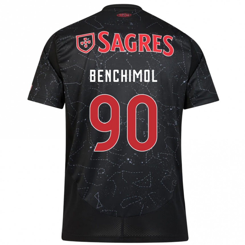 Kids Football Benchimol #90 Black Red Away Jersey 2024/25 T-Shirt Uk