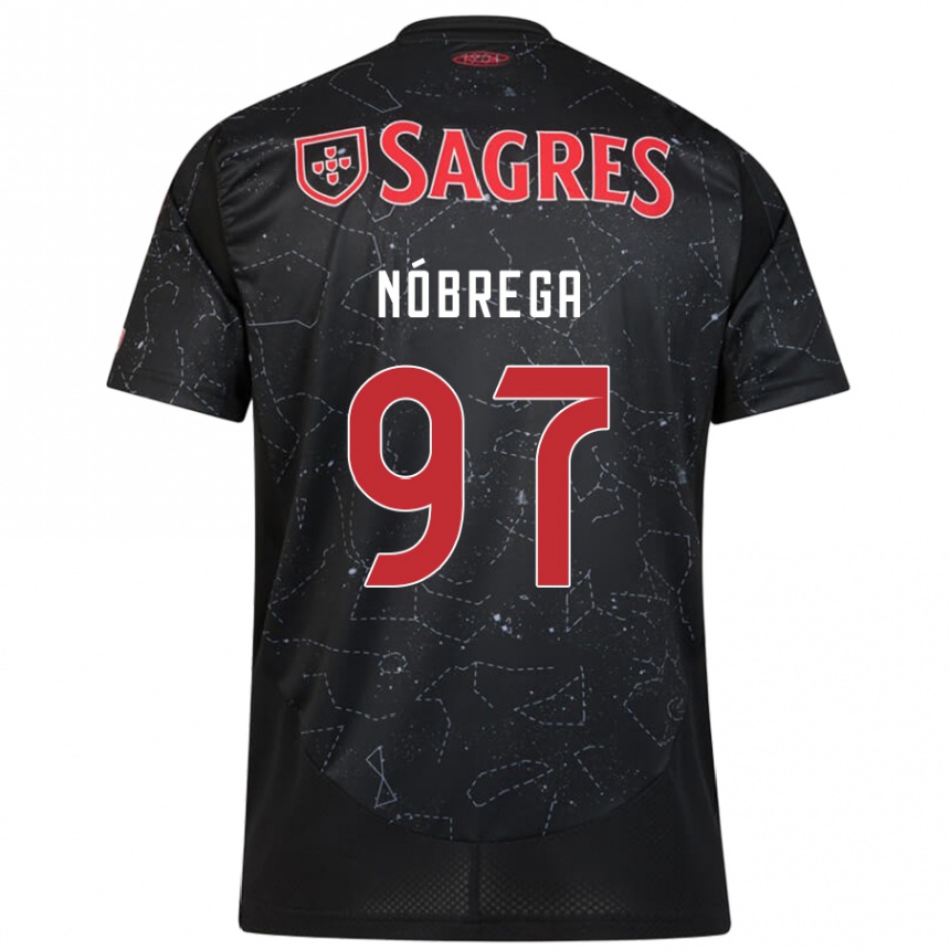 Kids Football Ricardo Nóbrega #97 Black Red Away Jersey 2024/25 T-Shirt Uk