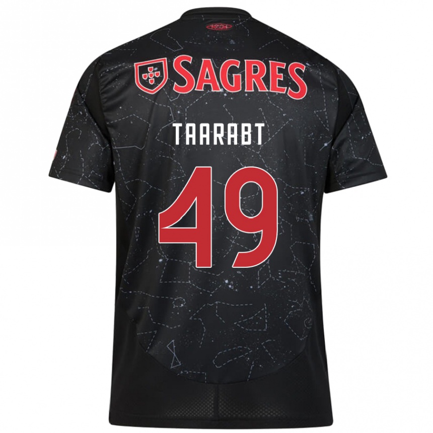 Kids Football Adel Taarabt #49 Black Red Away Jersey 2024/25 T-Shirt Uk