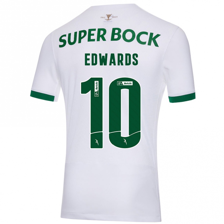 Kids Football Marcus Edwards #10 White Green Away Jersey 2024/25 T-Shirt Uk