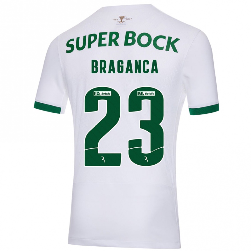 Kids Football Daniel Bragança #23 White Green Away Jersey 2024/25 T-Shirt Uk