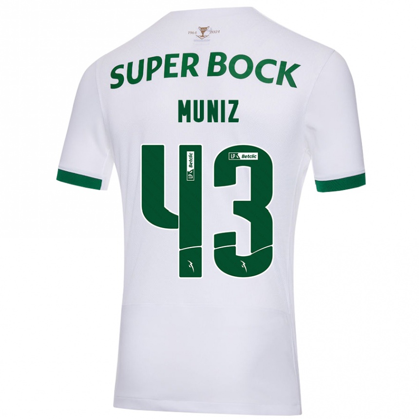 Kids Football João Muniz #43 White Green Away Jersey 2024/25 T-Shirt Uk