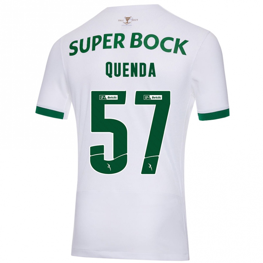 Kids Football Geovany Quenda #57 White Green Away Jersey 2024/25 T-Shirt Uk