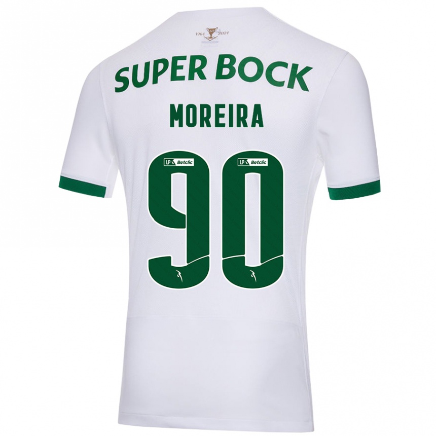 Kids Football Afonso Moreira #90 White Green Away Jersey 2024/25 T-Shirt Uk