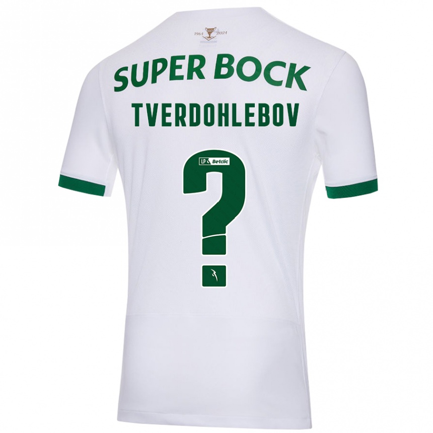 Kids Football Alex Tverdohlebov #0 White Green Away Jersey 2024/25 T-Shirt Uk