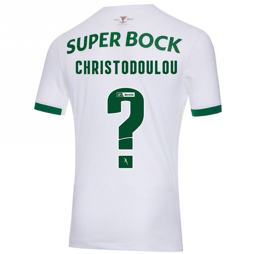 Kids Football Argyris Christodoulou #0 White Green Away Jersey 2024/25 T-Shirt Uk