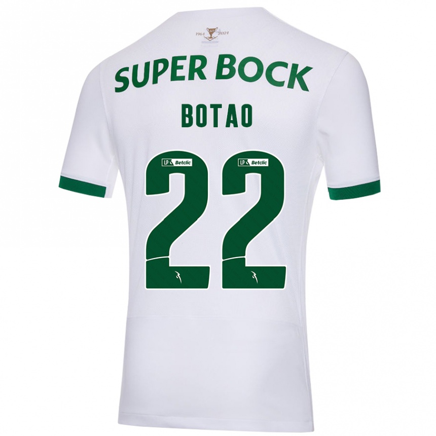 Kids Football Martim Botão #22 White Green Away Jersey 2024/25 T-Shirt Uk