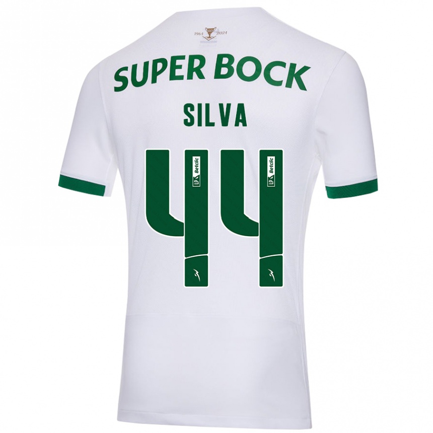 Kids Football Pedro Silva #44 White Green Away Jersey 2024/25 T-Shirt Uk