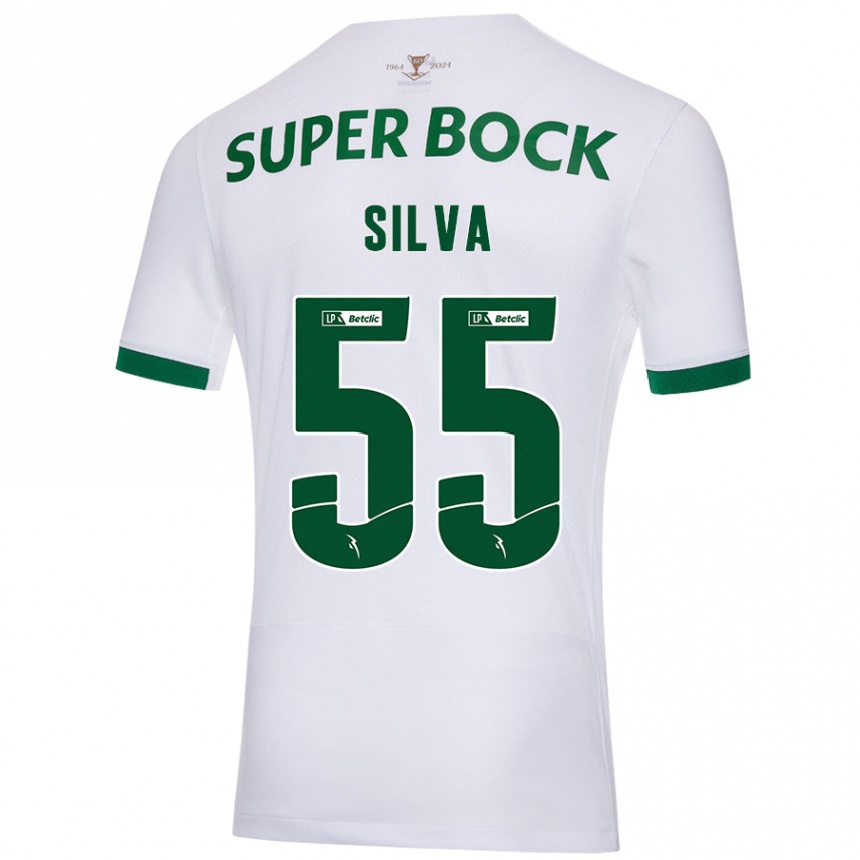 Kids Football José Silva #55 White Green Away Jersey 2024/25 T-Shirt Uk