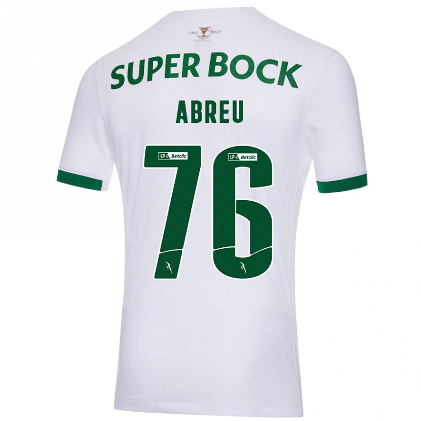 Kids Football Diogo Abreu #76 White Green Away Jersey 2024/25 T-Shirt Uk