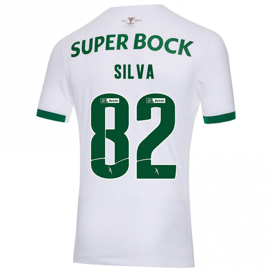 Kids Football Gabriel Silva #82 White Green Away Jersey 2024/25 T-Shirt Uk