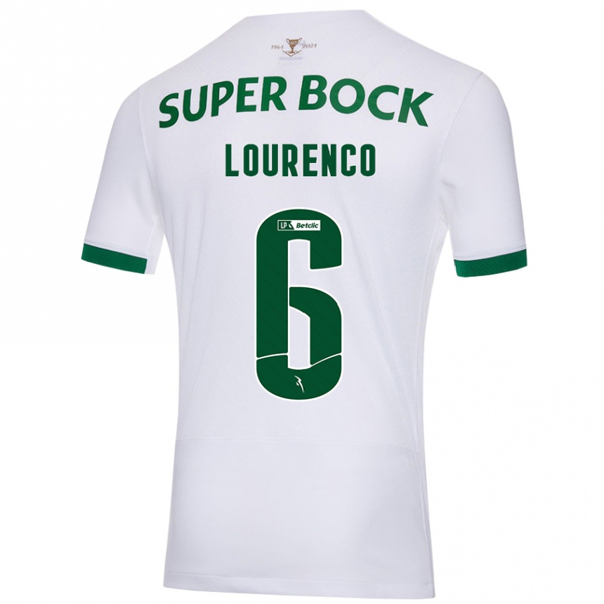 Kids Football Bruna Lourenço Urbano Costa #6 White Green Away Jersey 2024/25 T-Shirt Uk