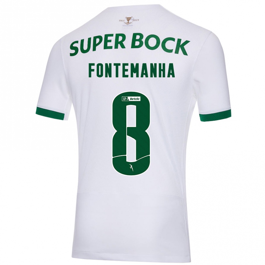 Kids Football Rita Fontemanha #8 White Green Away Jersey 2024/25 T-Shirt Uk