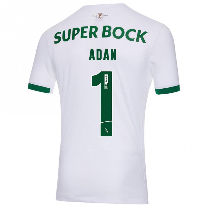 Kids Football Antonio Adán #1 White Green Away Jersey 2024/25 T-Shirt Uk