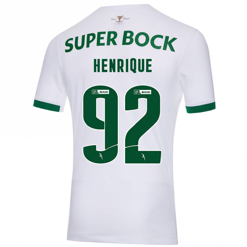 Kids Football Eduardo Henrique #92 White Green Away Jersey 2024/25 T-Shirt Uk