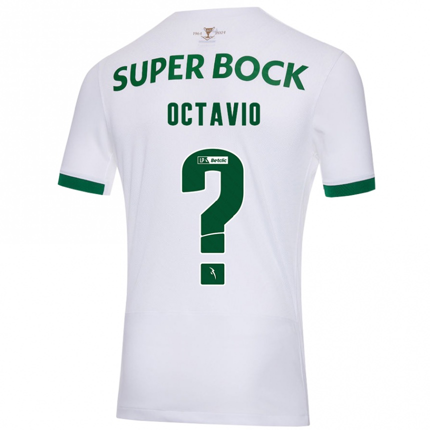 Kids Football Tiago Octávio #0 White Green Away Jersey 2024/25 T-Shirt Uk