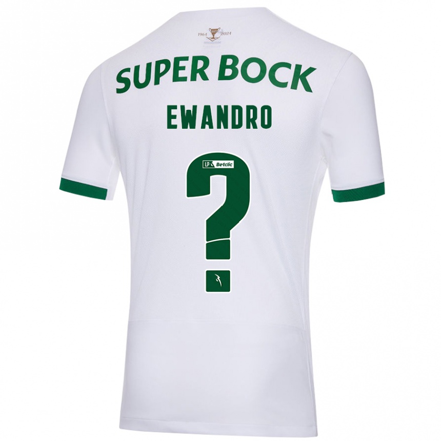 Kids Football Ewandro #0 White Green Away Jersey 2024/25 T-Shirt Uk