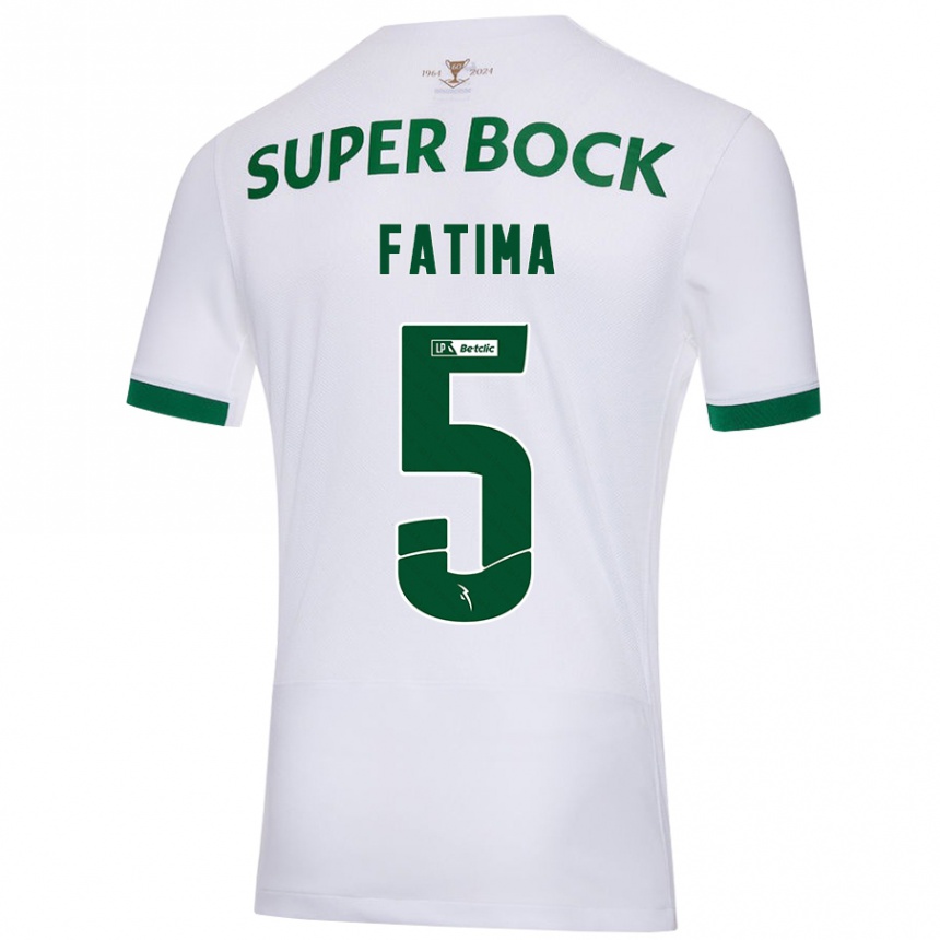 Kids Football Francisca Fatima Aquino Dutra #5 White Green Away Jersey 2024/25 T-Shirt Uk